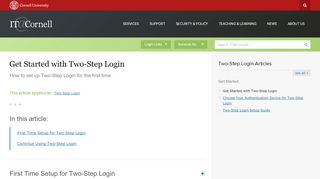
                            9. Get Started with Two-Step Login | IT@Cornell