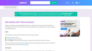 
                            2. Get started with Yahoo Answers | Yahoo Help - SLN15583