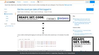 
                            10. Get the count per date of first logged in - Stack Overflow