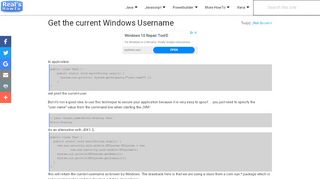 
                            2. Get the current Windows Username - Real's Java How-to