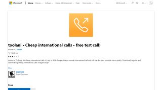 
                            9. Get toolani - Cheap international calls - free test call! - Microsoft Store