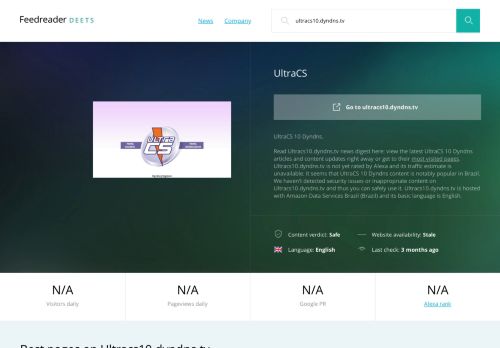 
                            5. Get Ultracs10.dyndns.tv news - UltraCS - Deets Feedreader