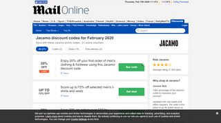 
                            4. Get UP TO 50% OFF in February → Jacamo discount code - Daily Mail