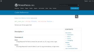 
                            3. get_user_by() | Function | WordPress Developer Resources