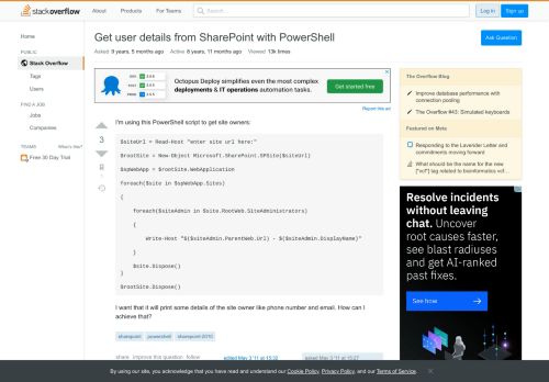 
                            8. Get user details from SharePoint with PowerShell - Stack Overflow