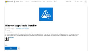 
                            3. Get Windows App Studio Installer - Microsoft Store