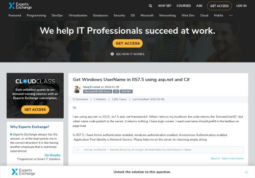 
                            13. Get Windows UserName in IIS7.5 using asp.net and C#