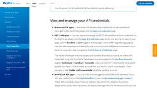 
                            8. Get your API test credentials - PayPal Developer