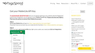 
                            12. Get your MailerLite API Key | PageSpeed Leads