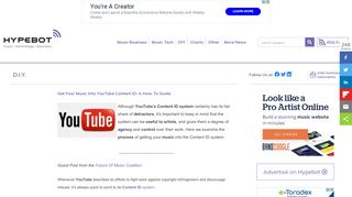 
                            9. Get Your Music Into YouTube Content ID: A How To Guide - hypebot