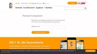 
                            8. get2Card.de – Die Erlebnismacher - Passwort vergessen – get2Card.de