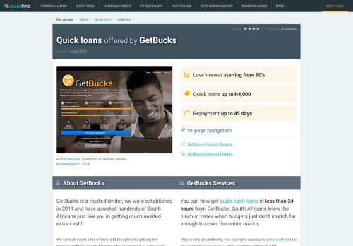 
                            6. GetBucks – Quick cash loans for emergencies | LoansFind