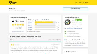 
                            4. getgrover.com/de Bewertungen & Erfahrungen | Trusted Shops