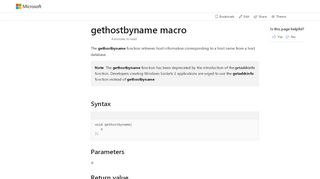 
                            2. gethostbyname macro | Microsoft Docs