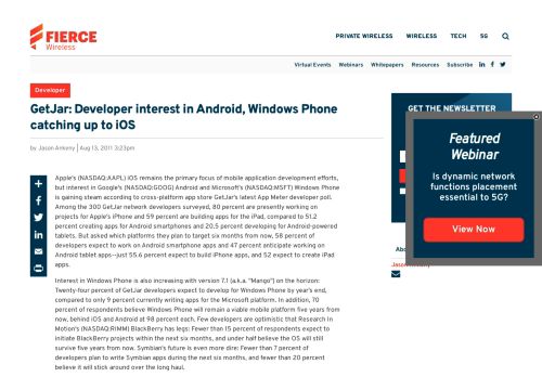 
                            11. GetJar: Developer interest in Android, Windows ... - Fierce Wireless