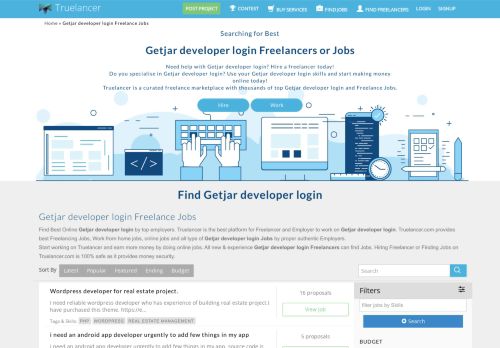 
                            5. Getjar developer login Freelancers or Jobs Online - Truelancer