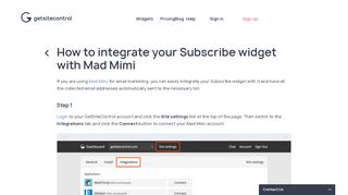 
                            9. GetSiteControl — How to integrate your Subscribe widget with Mad Mimi