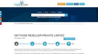 
                            13. GETTHISS RESELLER PRIVATE LIMITED - Company, directors and ...