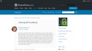 
                            1. Getting 404 Suddenly | WordPress.org