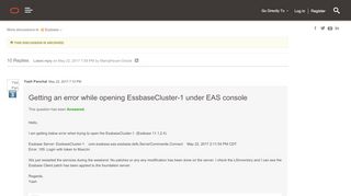 
                            2. Getting an error while opening EssbaseCluster-1... | Oracle ...