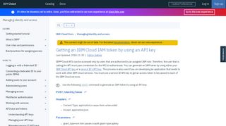 
                            5. Getting an IBM Cloud IAM token by using an API key