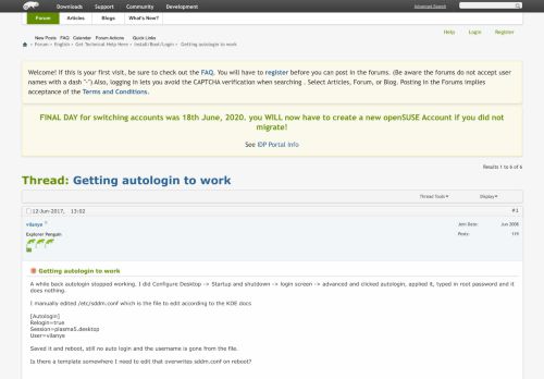 
                            11. Getting autologin to work - openSUSE Forums