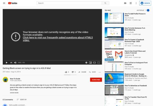 
                            1. Getting Blank screen on trying to sign in to AOL® Mail - YouTube