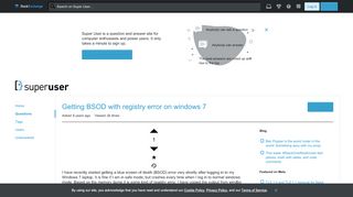
                            6. Getting BSOD with registry error on windows 7 - Super User