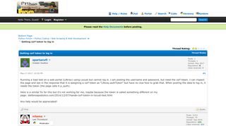 
                            3. Getting csrf token to log in - Python Forum