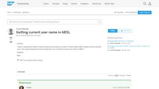 
                            1. Getting current user name in ABSL - archive SAP