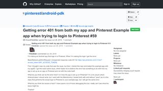 
                            9. Getting error 401 from both my app and Pinterest Example app when ...