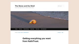 
                            10. Getting everything you want from HathiTrust. | The Stone and the Shell