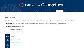 
                            10. Getting Help - Canvas @ Georgetown