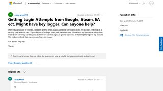 
                            5. Getting Login Attempts from Google, Steam, EA ect. Might have key ...