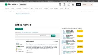 
                            12. getting married - Albufeira Forum - TripAdvisor