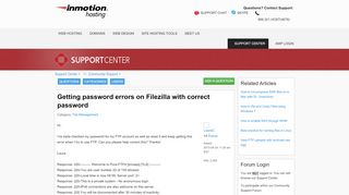 
                            13. Getting password errors on Filezilla with correct password | InMotion ...