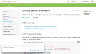 
                            5. Getting profile information | Google Sign-In for iOS | Google Developers