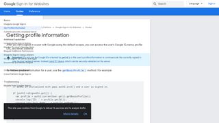 
                            2. Getting profile information | Google Sign-In for Websites | Google ...