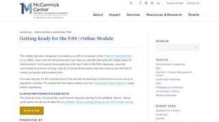 
                            13. Getting Ready for the PAS | Online Module | McCormick Center for ...
