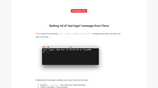 
                            3. Getting rid of 'last login' message from iTerm | ashokgelal.com
