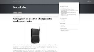 
                            9. Getting root on a TELUS VGS1432 cable modem and router - Nada Labs