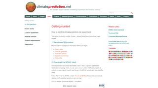 
                            2. Getting started | climateprediction.net