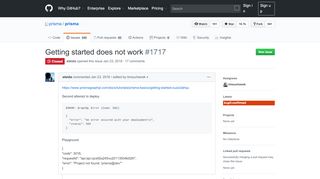 
                            4. Getting started does not work · Issue #1717 · prisma/prisma · GitHub