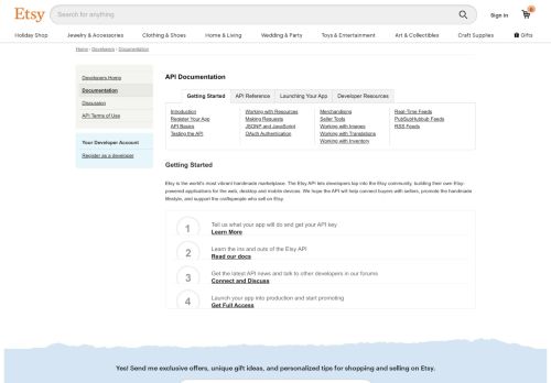 
                            3. Getting Started - Etsy Developers