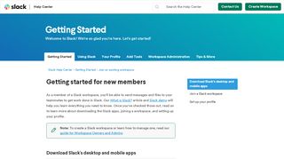 
                            5. Getting started for new members – Slack Help Center