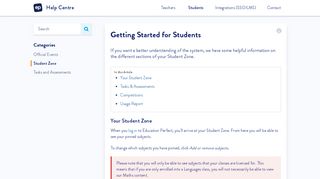 
                            13. Getting Started for Students - Education Perfect Knowledge Base
