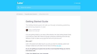 
                            7. Getting Started Guide | Later Help Center