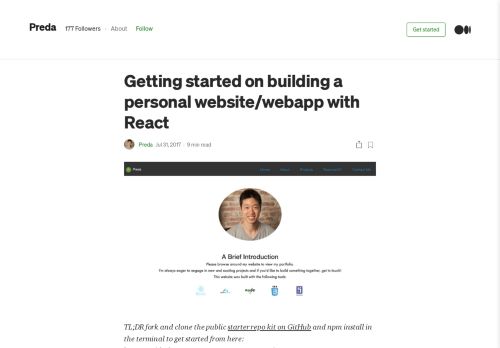 
                            7. Getting started on building a personal website/webapp with React