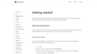 
                            5. Getting started - Pinterest Developers