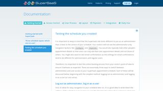
                            9. Getting Started | Test the schedule you created - SuperSaaS